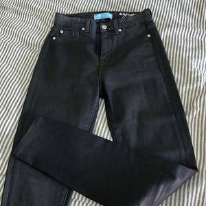 7 for all man kind, coated black jeans